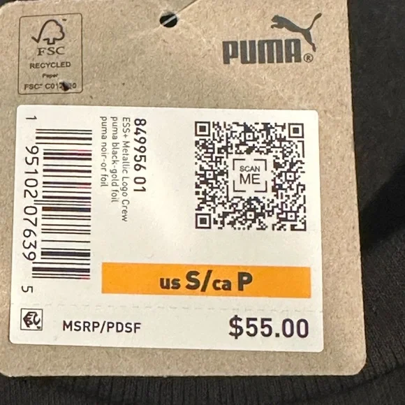 Puma sweatshirt gold & black NWT size Small - Picture 4 of 7